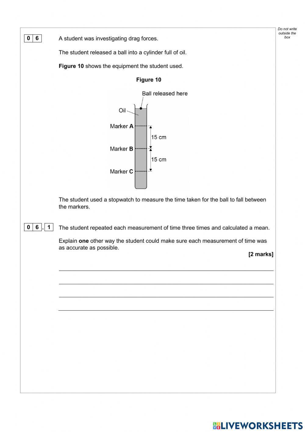 MYP Physics revision sheet 2 online exercise for | Live Worksheets