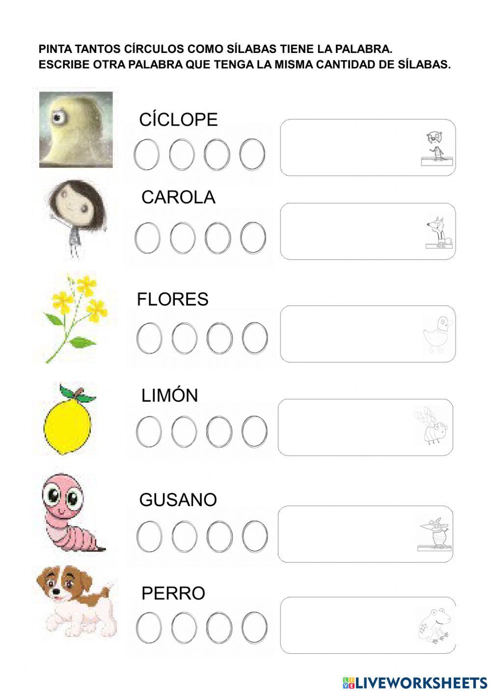 Sílabas carola y el cíclope