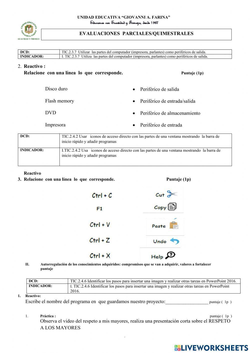 EVALUACIÓN 2DO QUIMESTRE 4TO ABC