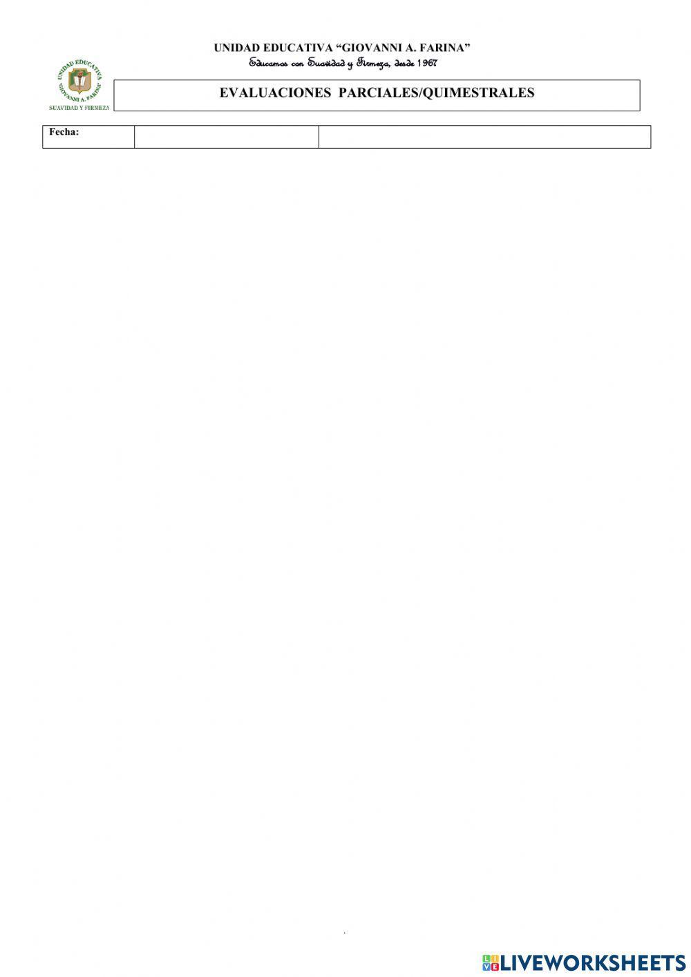 EVALUACIÓN 2DO QUIMESTRE 4TO ABC