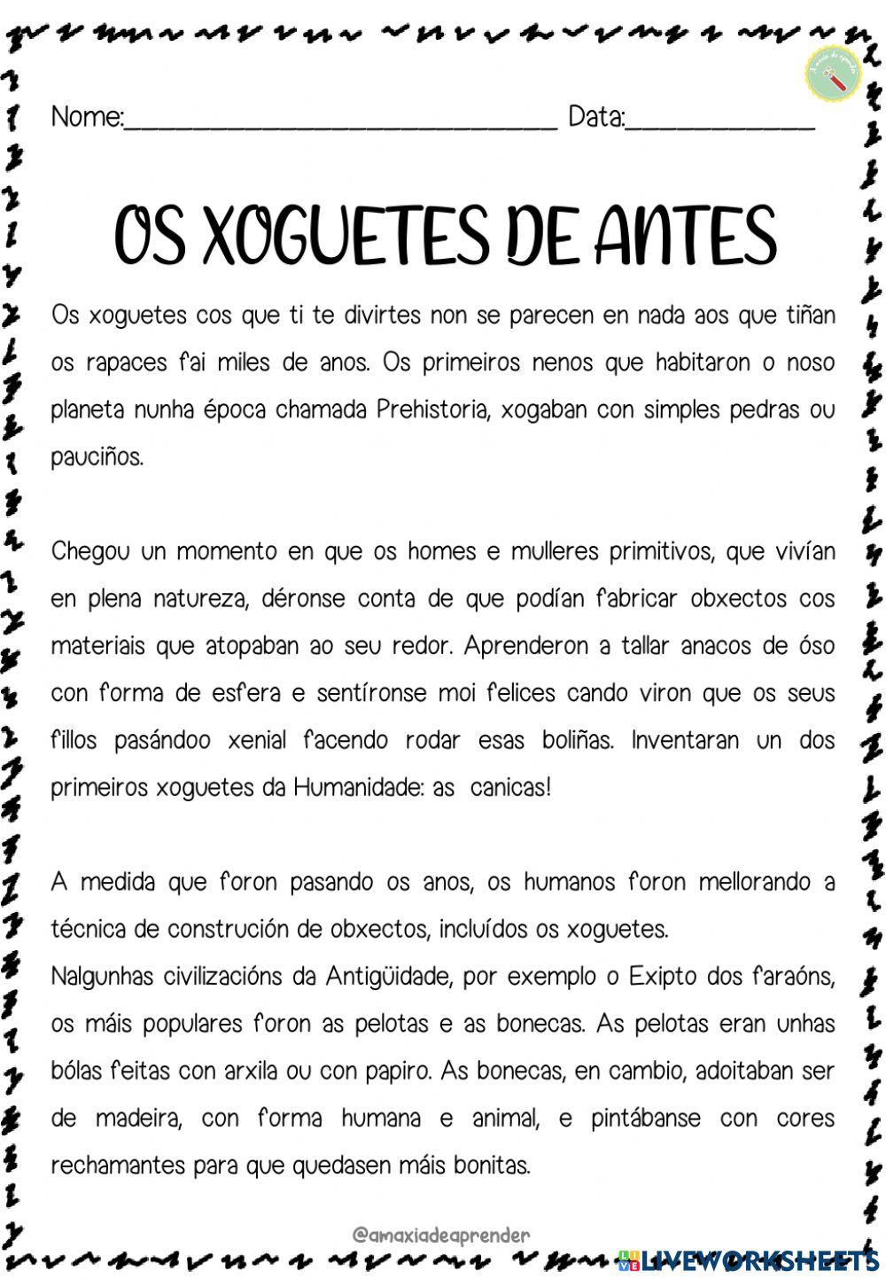 Os xoguetes de antes