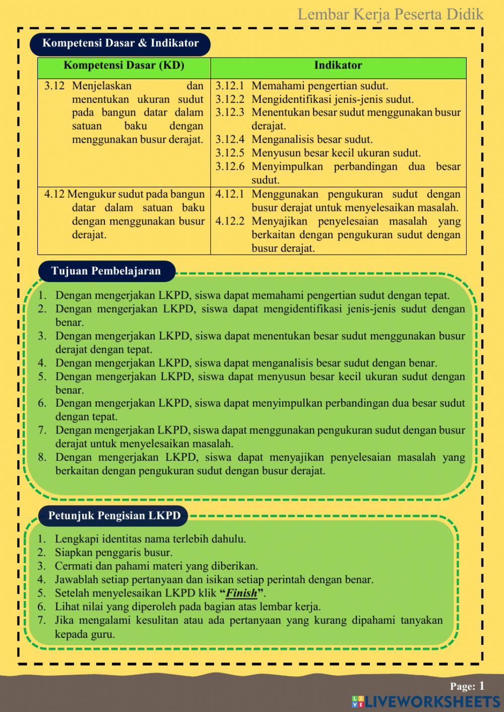 Pengukuran Sudut Berbasis Problem Based Learning
