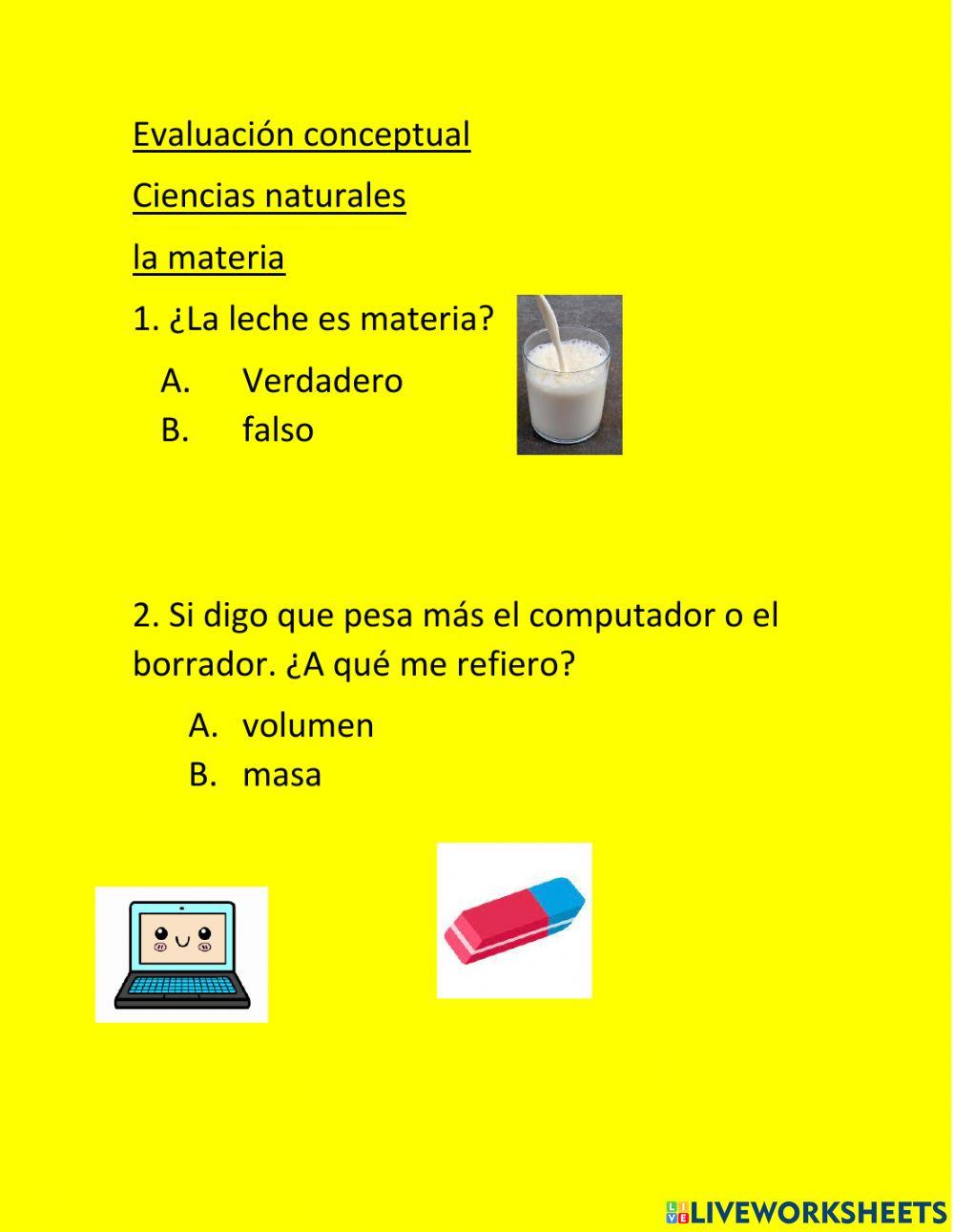 Evaluación la materia
