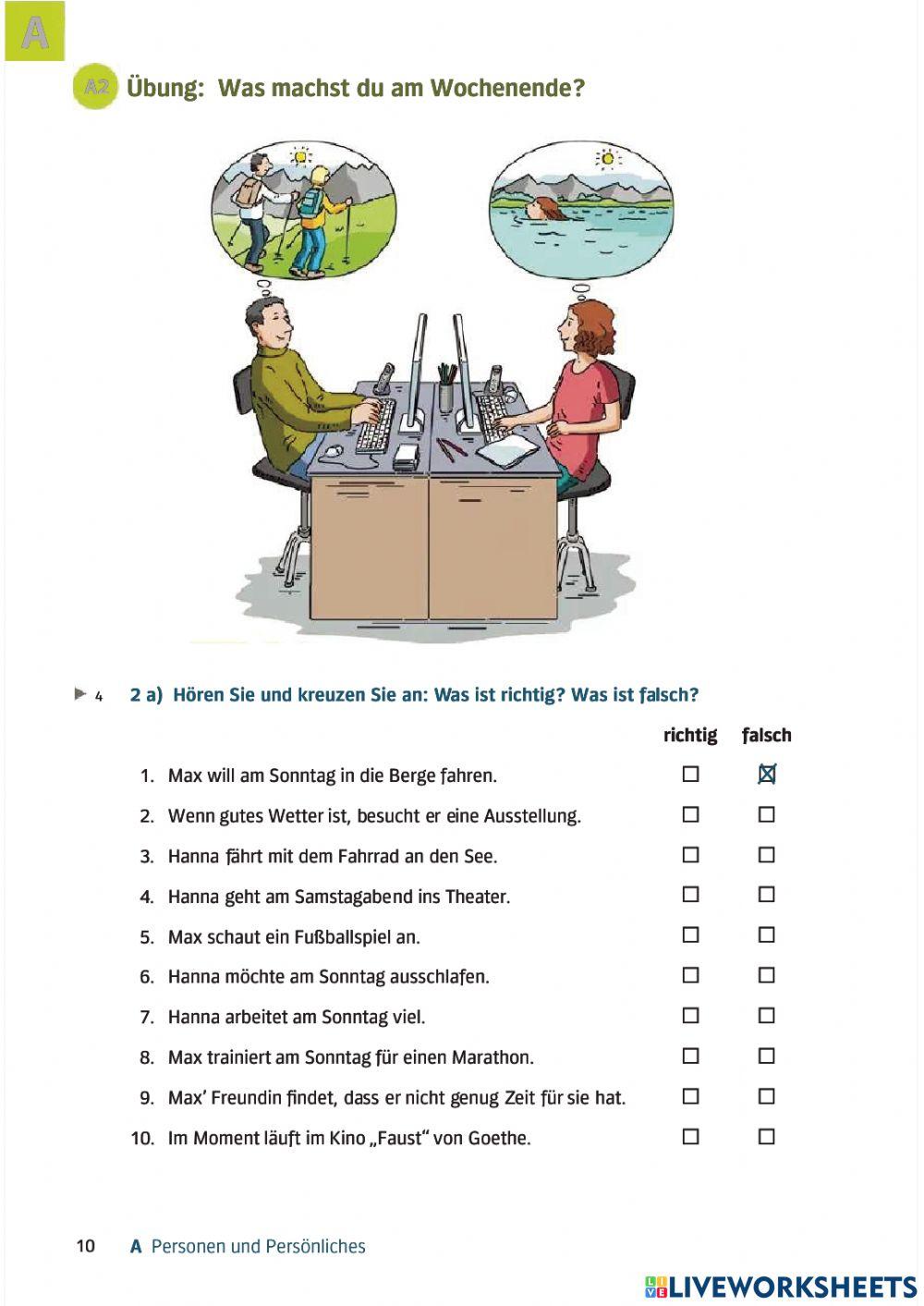 Was Machst Du Am Wochenende 2-Was machst du am Wochenende online exercise for | Live Worksheets
