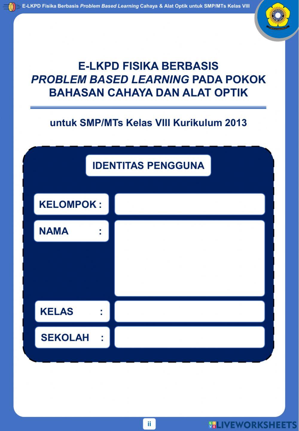 E-LKPD Fisika Berbasis PBL - Kegiatan 4 - Pembentukan Bayangan pada Cermin Cembung
