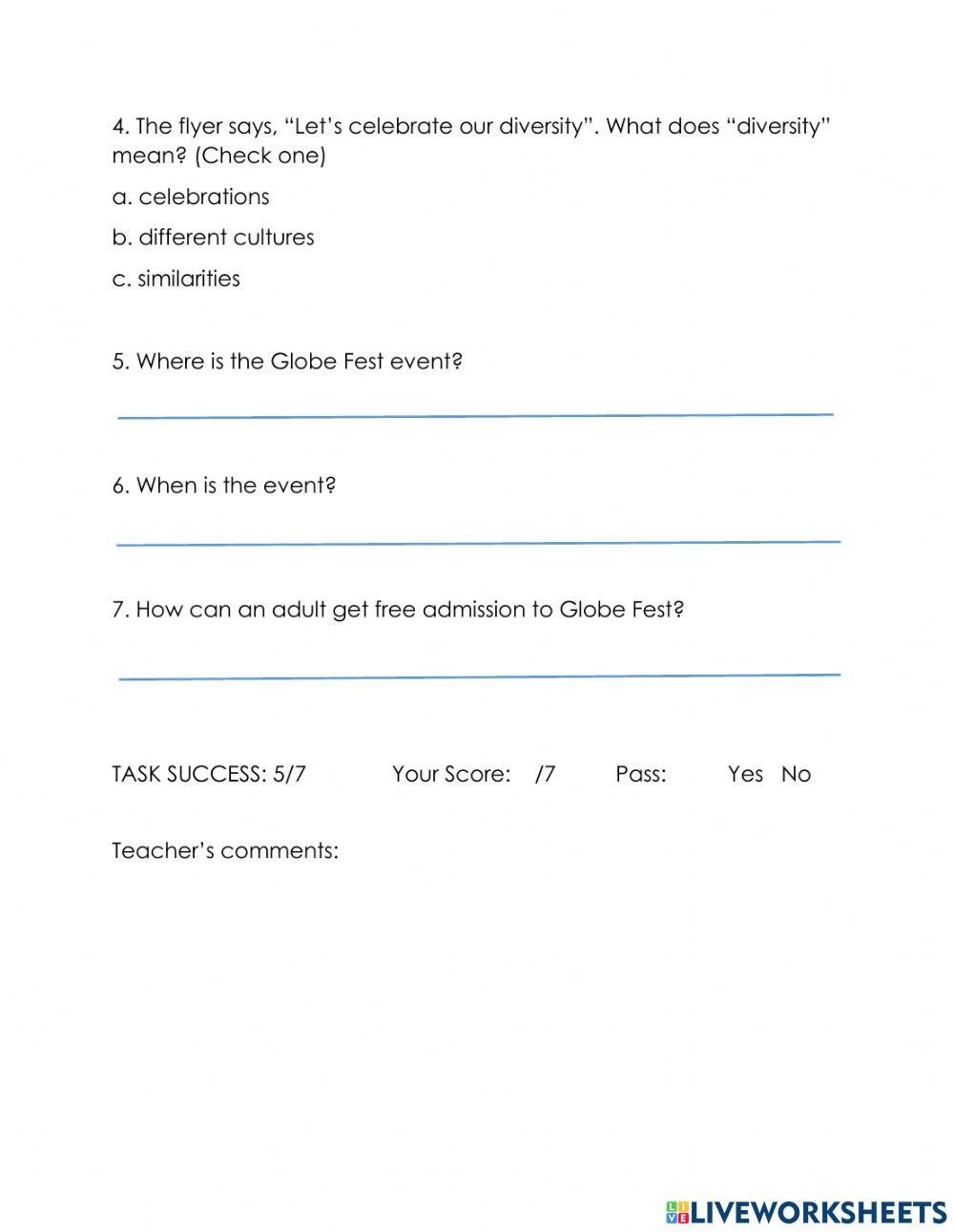 Reading assessment.Canadian culture.4