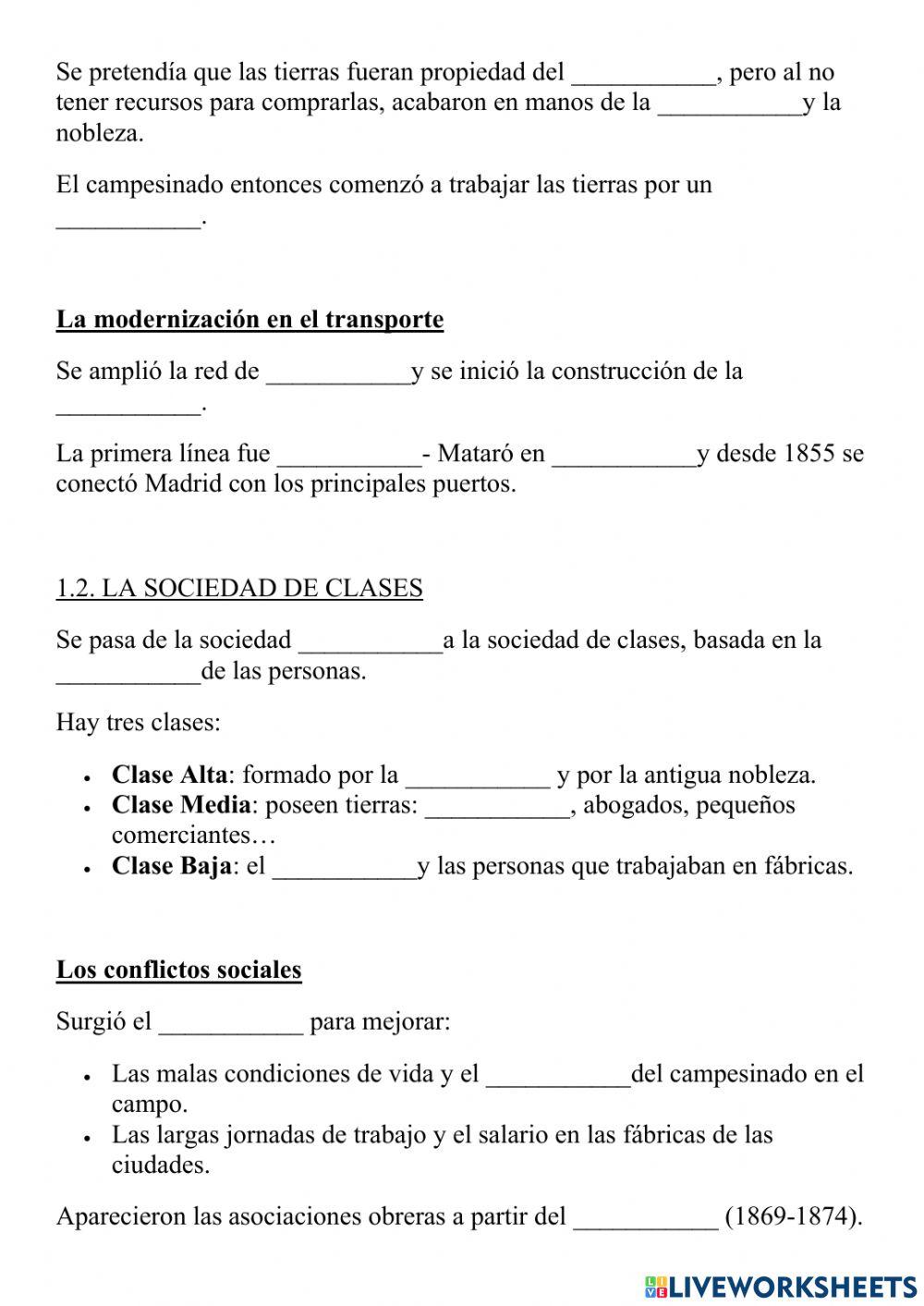 Cambios económicos y sociales en el siglo xix