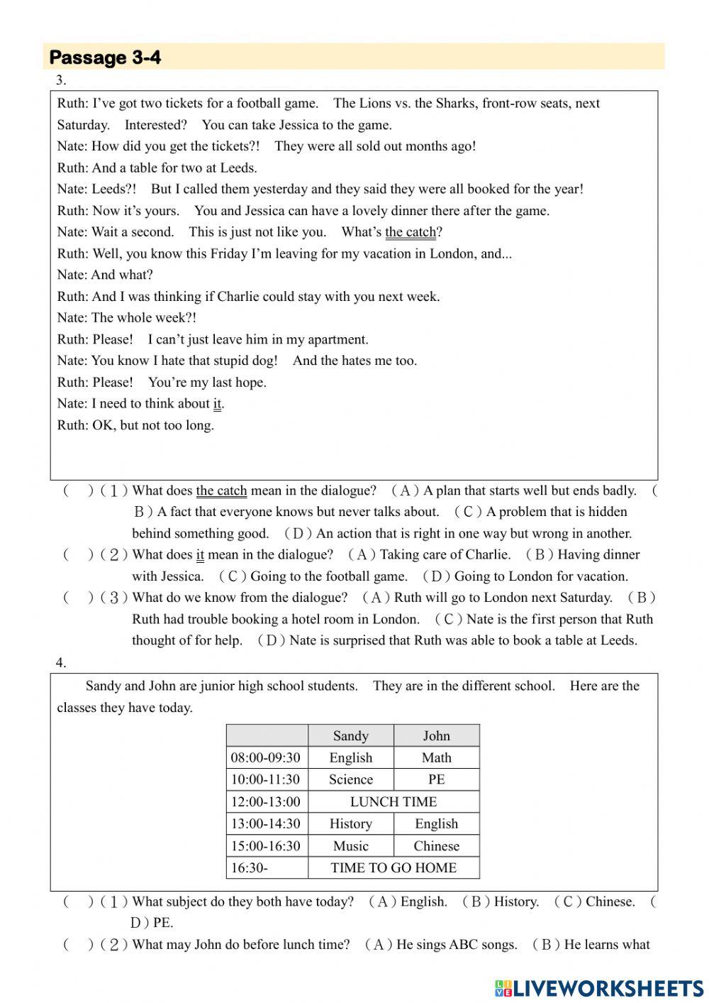 初級閱讀300: 1-4