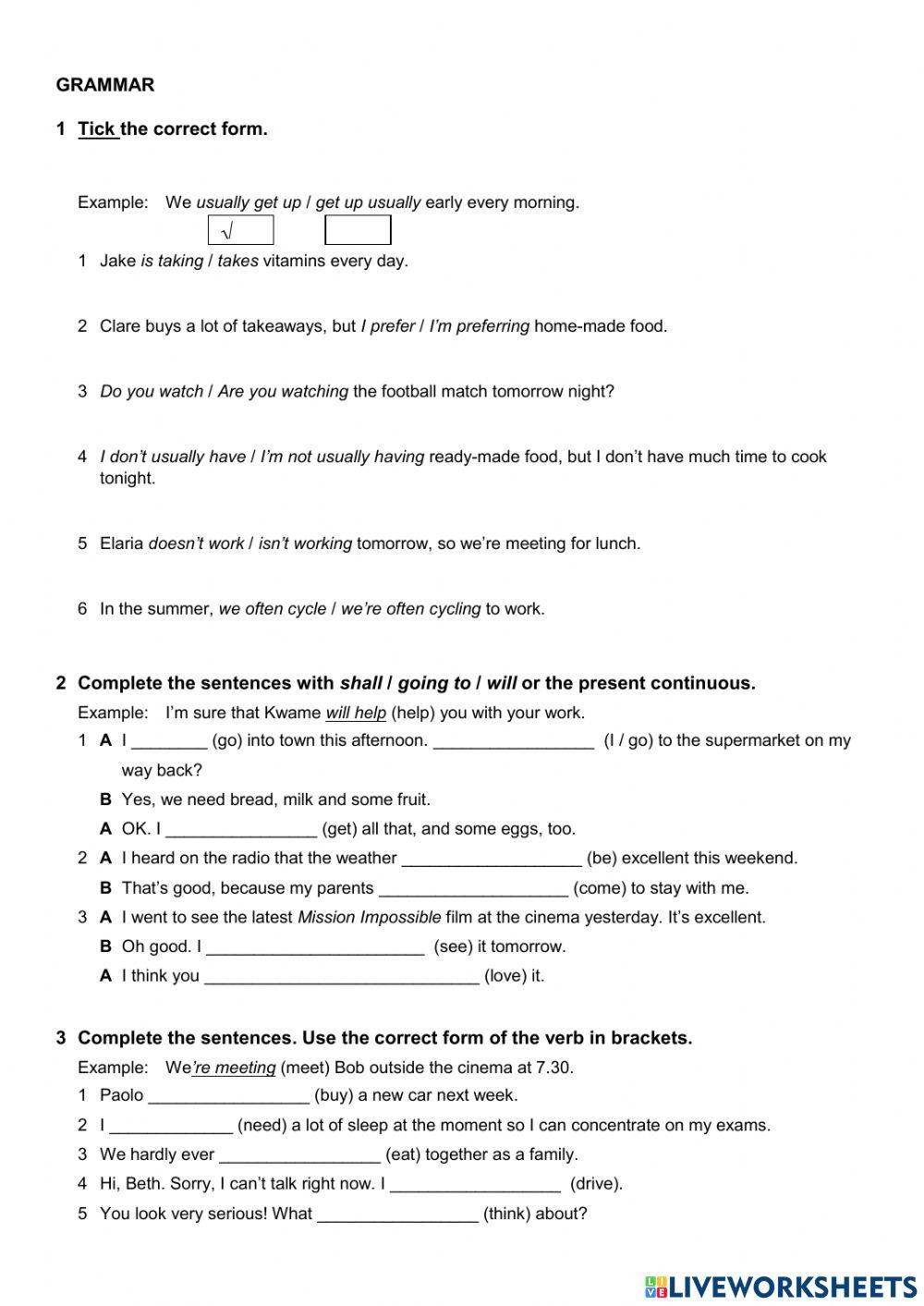 4th year Exam unit 1