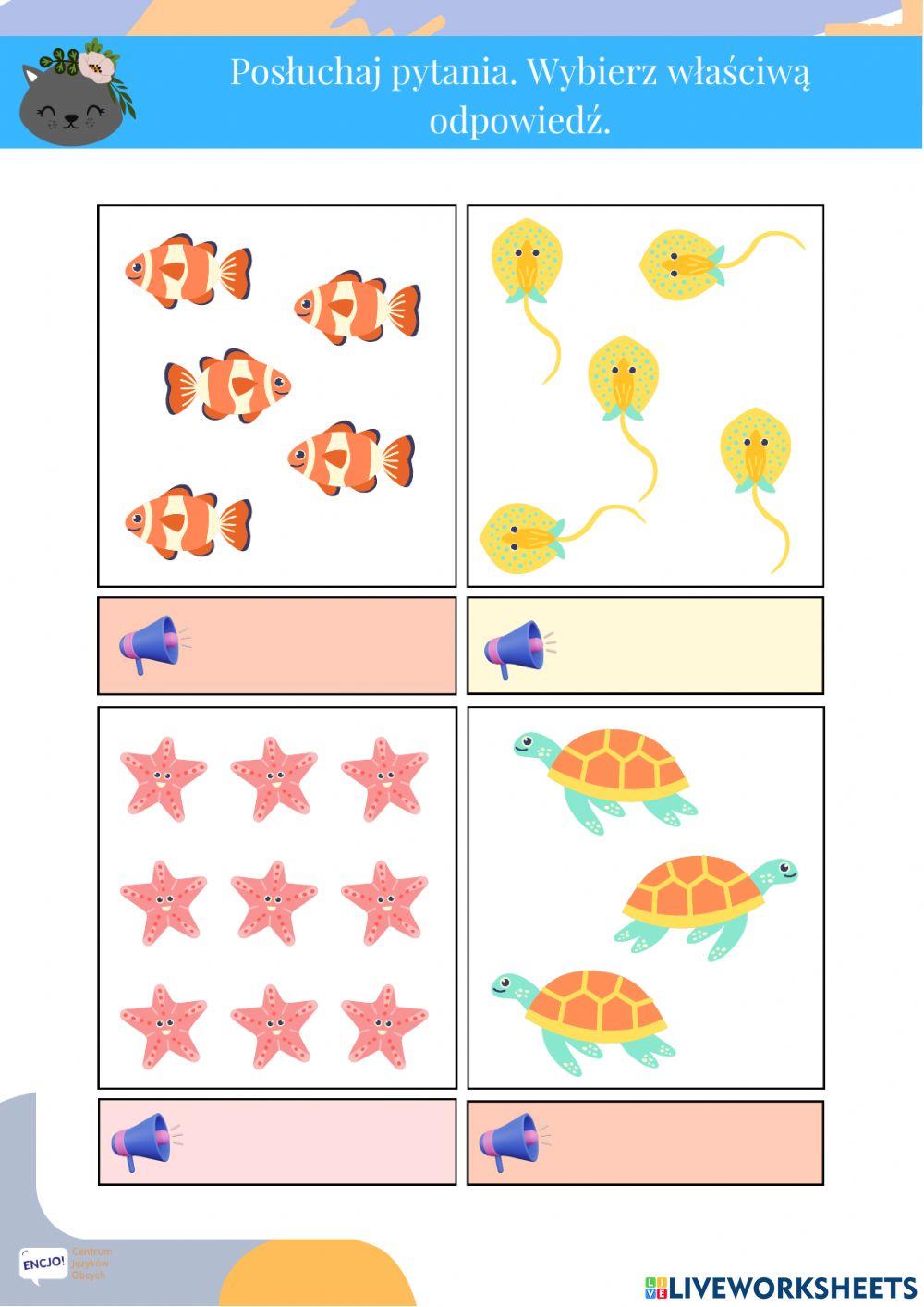 10 little fishies song maluchy