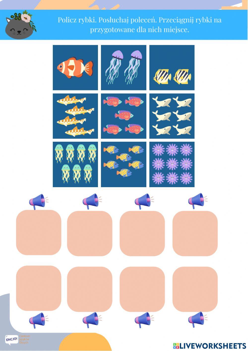 10 little fishies song maluchy