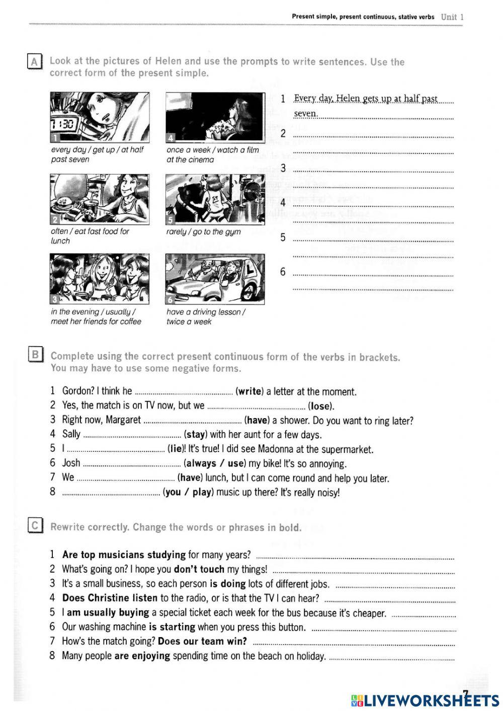 Present simple & continuous- Stative verb
