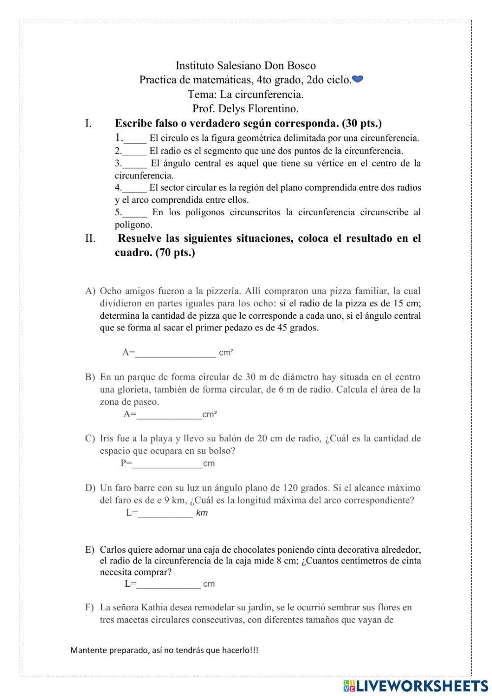Problemas cotidianos sobre circunferencias