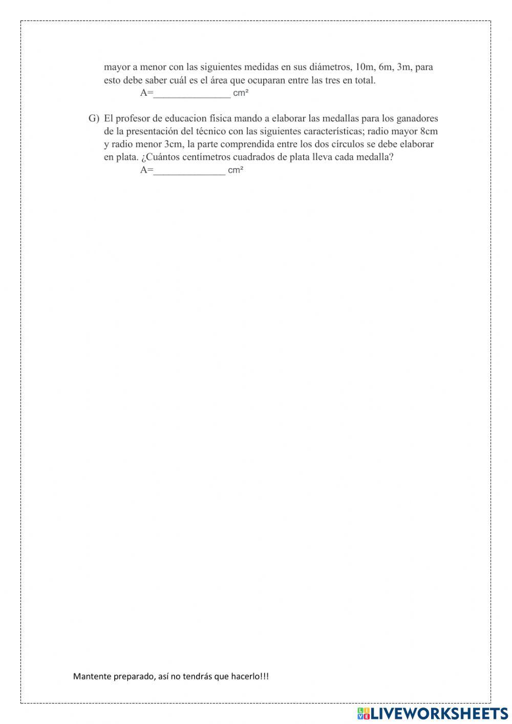 Problemas cotidianos sobre circunferencias