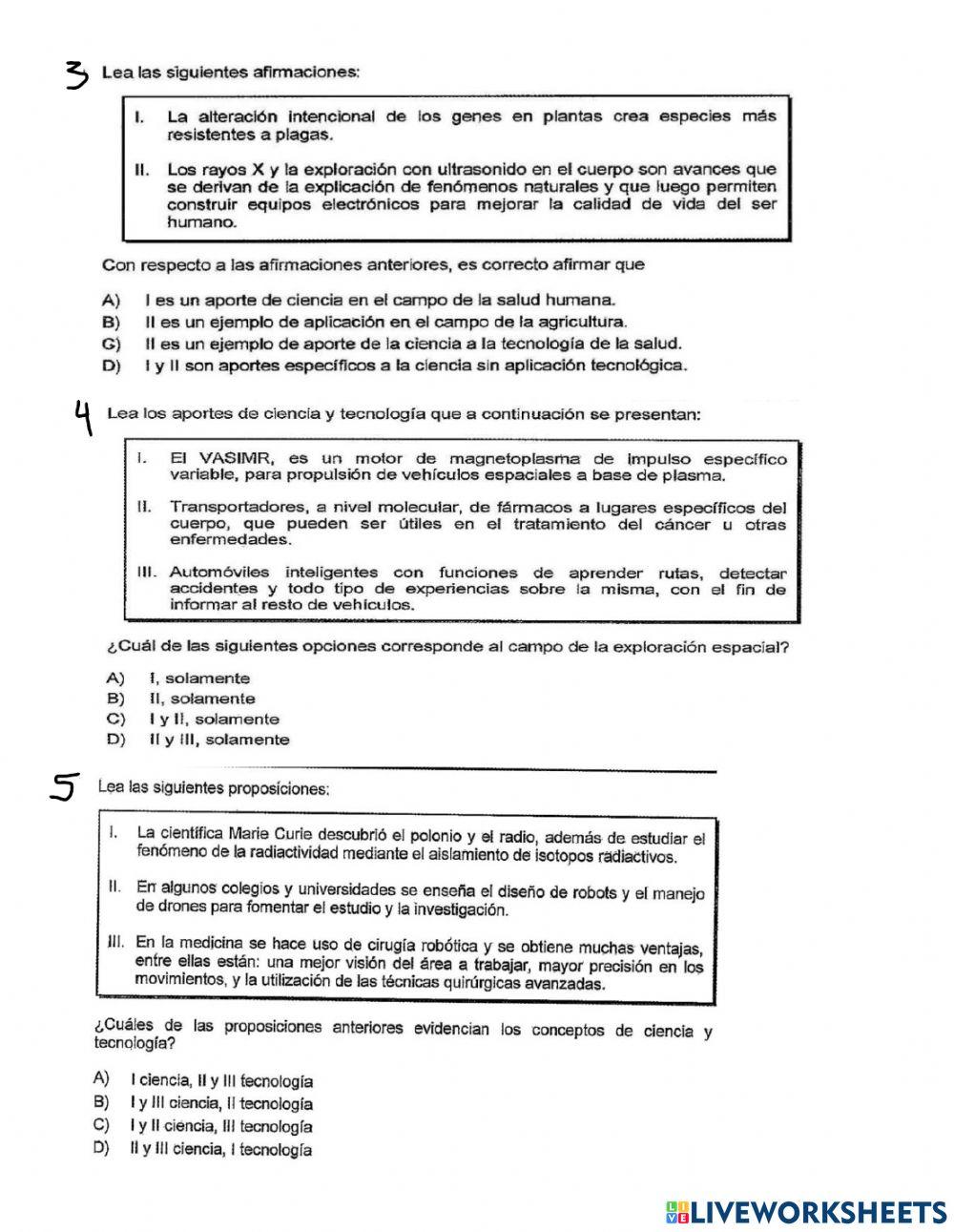 Aportes de la Ciencia y Tecnología