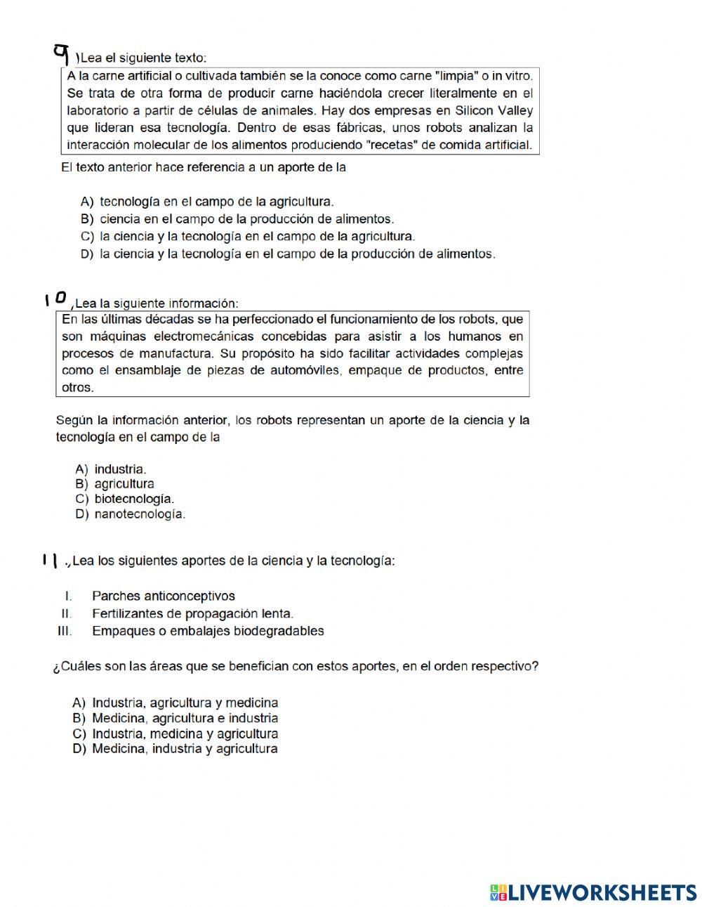 Aportes de la Ciencia y Tecnología