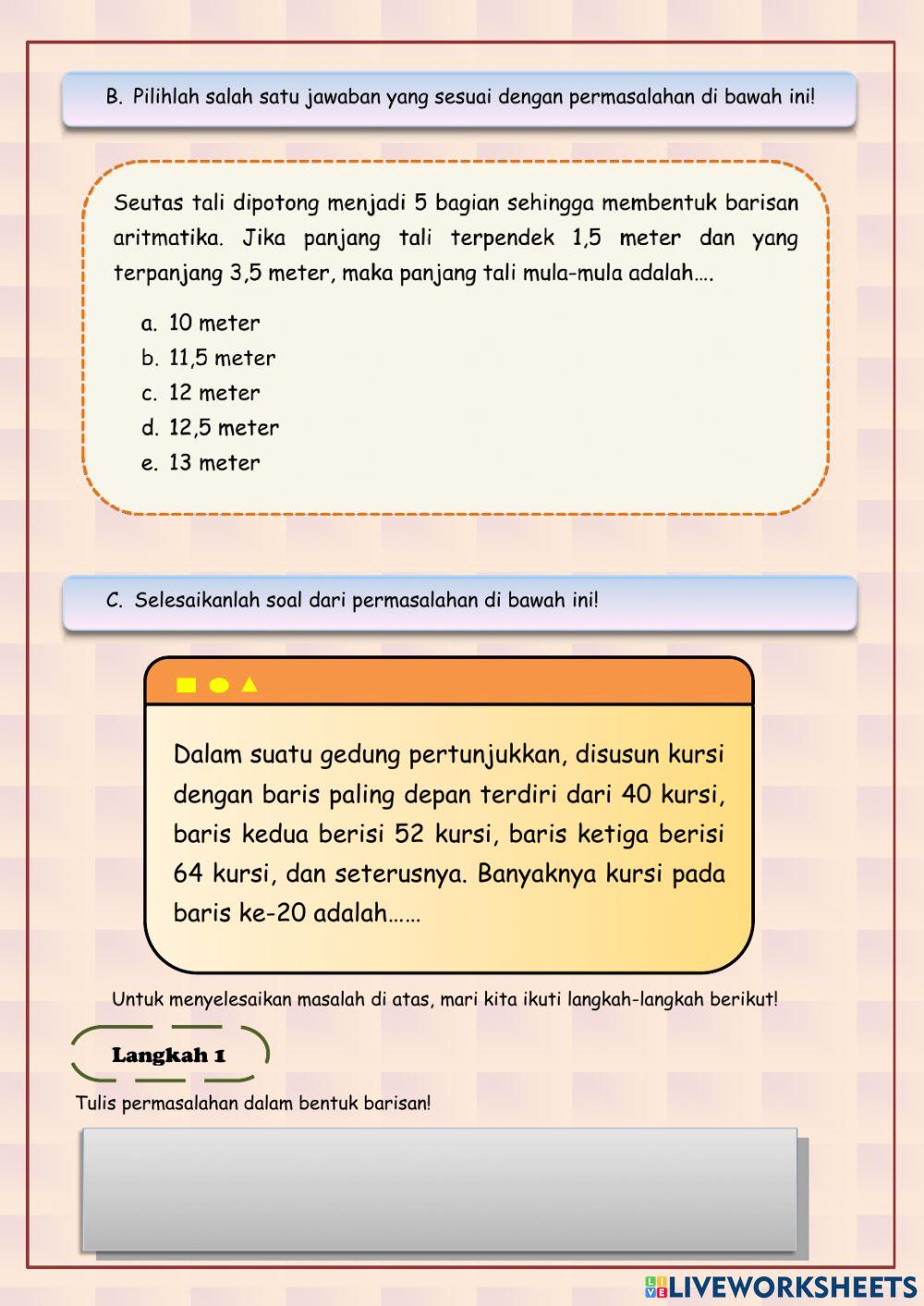 LKPD Barisan dan Deret Aritmatika