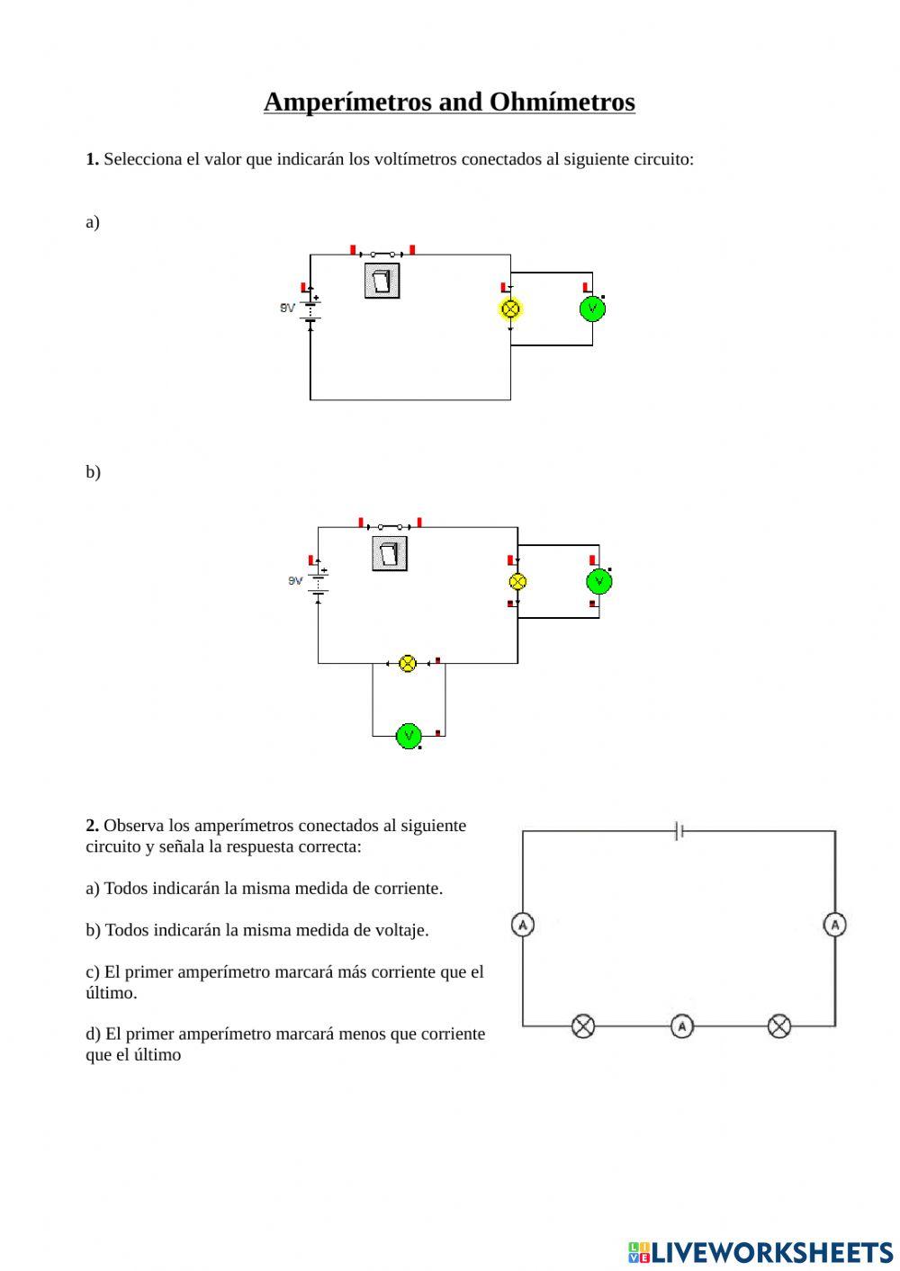 Amperímetros y Voltímetros