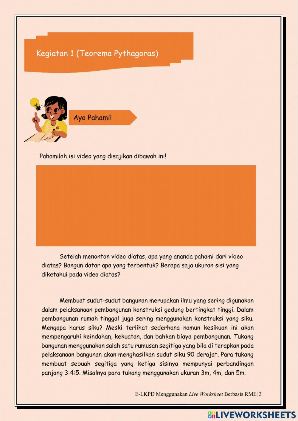 E-LKPD 1 Menemukan Teorema Pythagoras