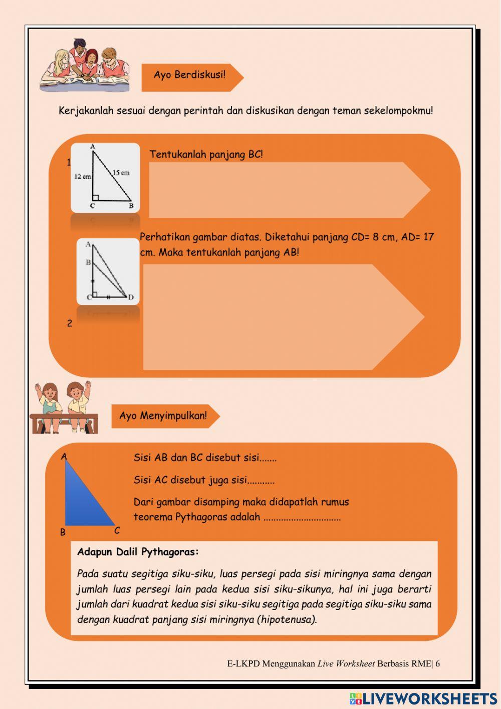 E-LKPD 1 Menemukan Teorema Pythagoras