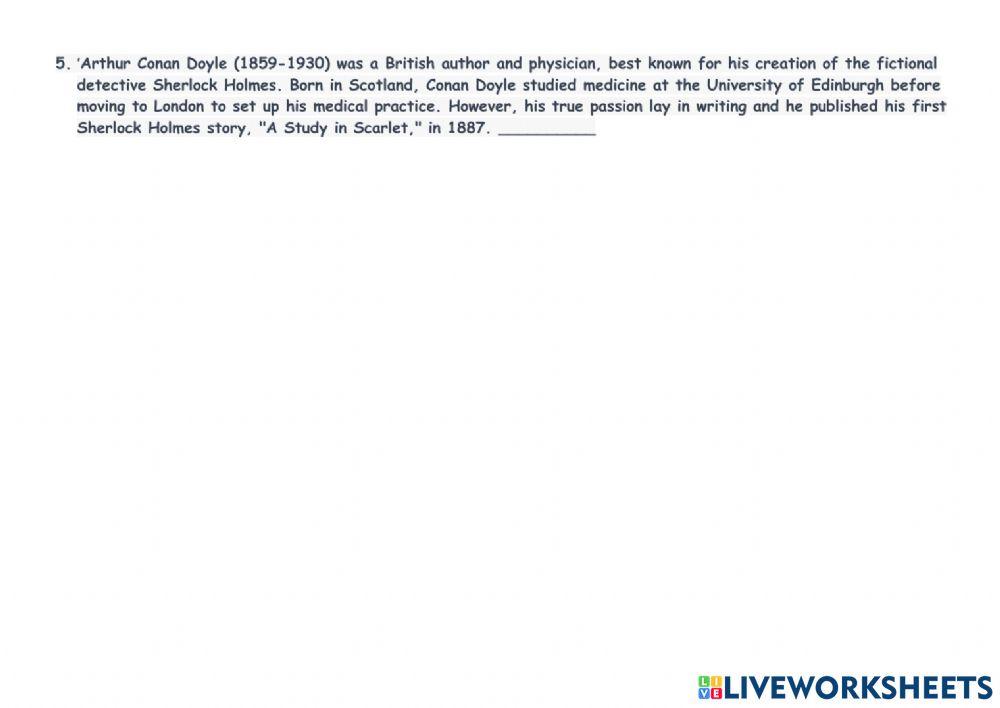 Literature Written Test