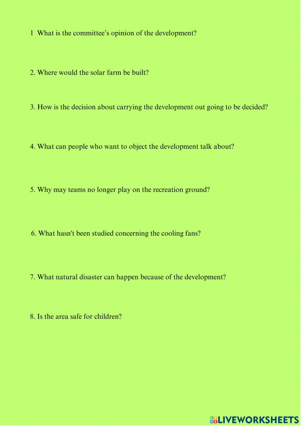 Reading: Environment