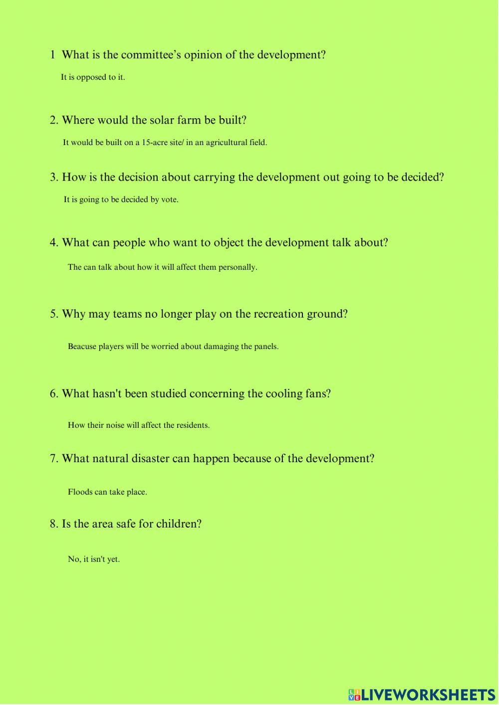 Reading: Environment