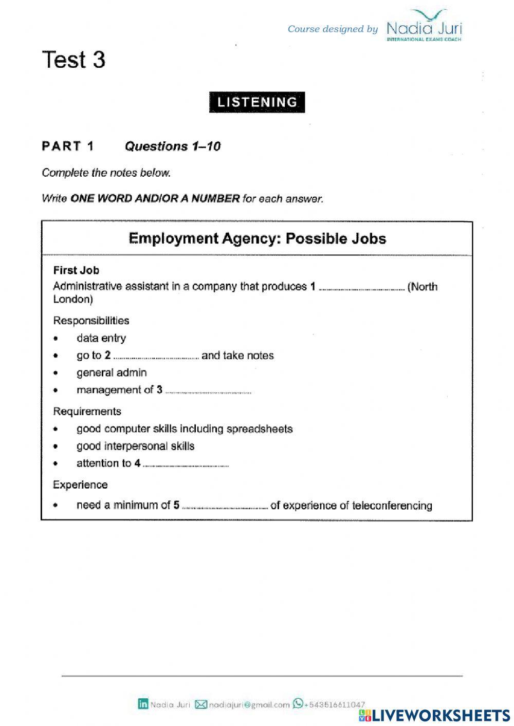 IELTS 15 GENERAL TEST 3 LISTENING