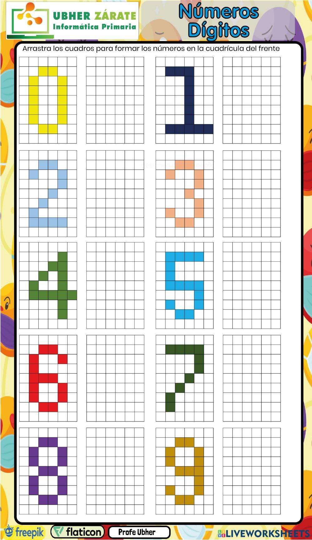 Pixel Art Números Dígitos