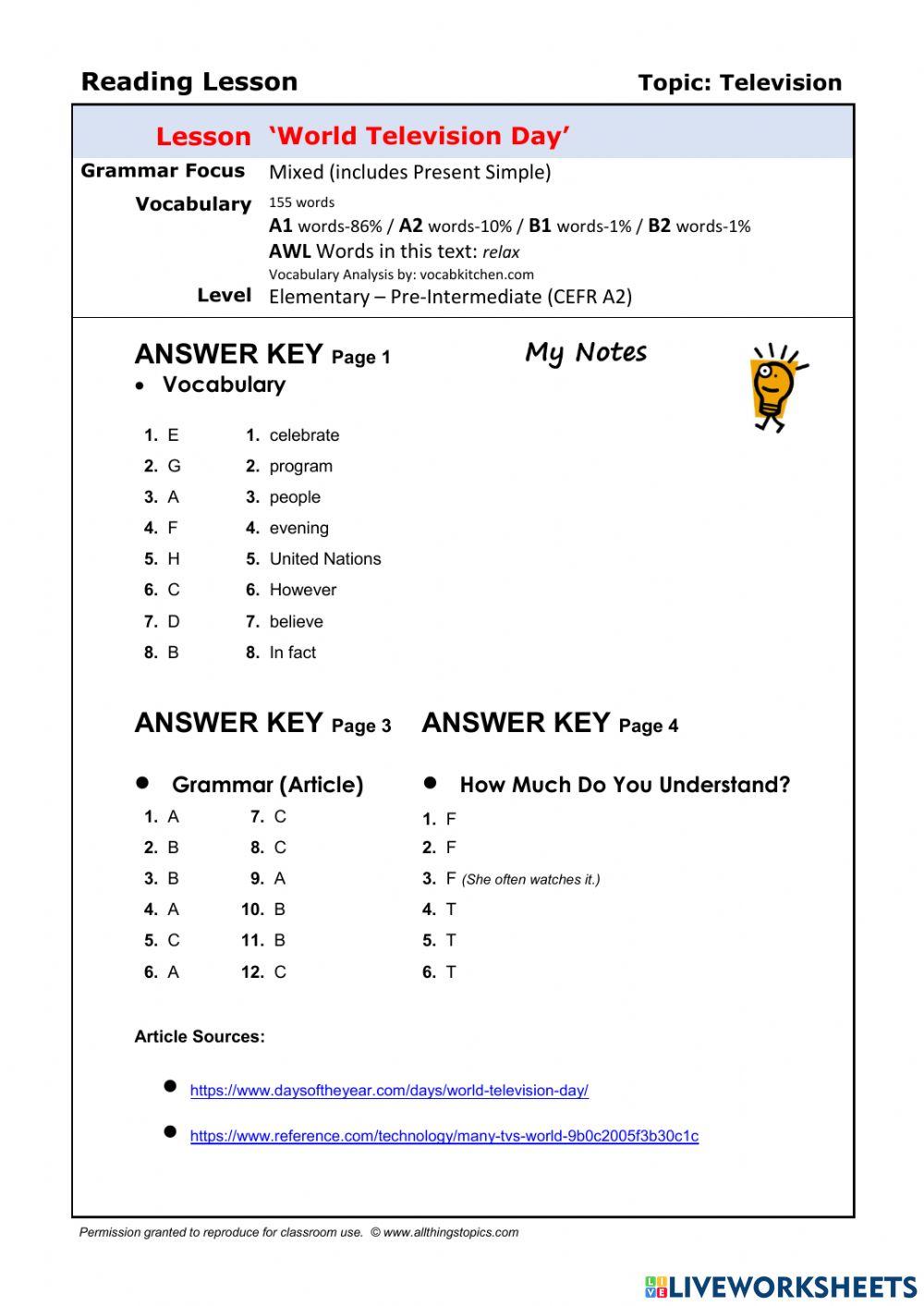 Television - World Television Day (All Things Topics)