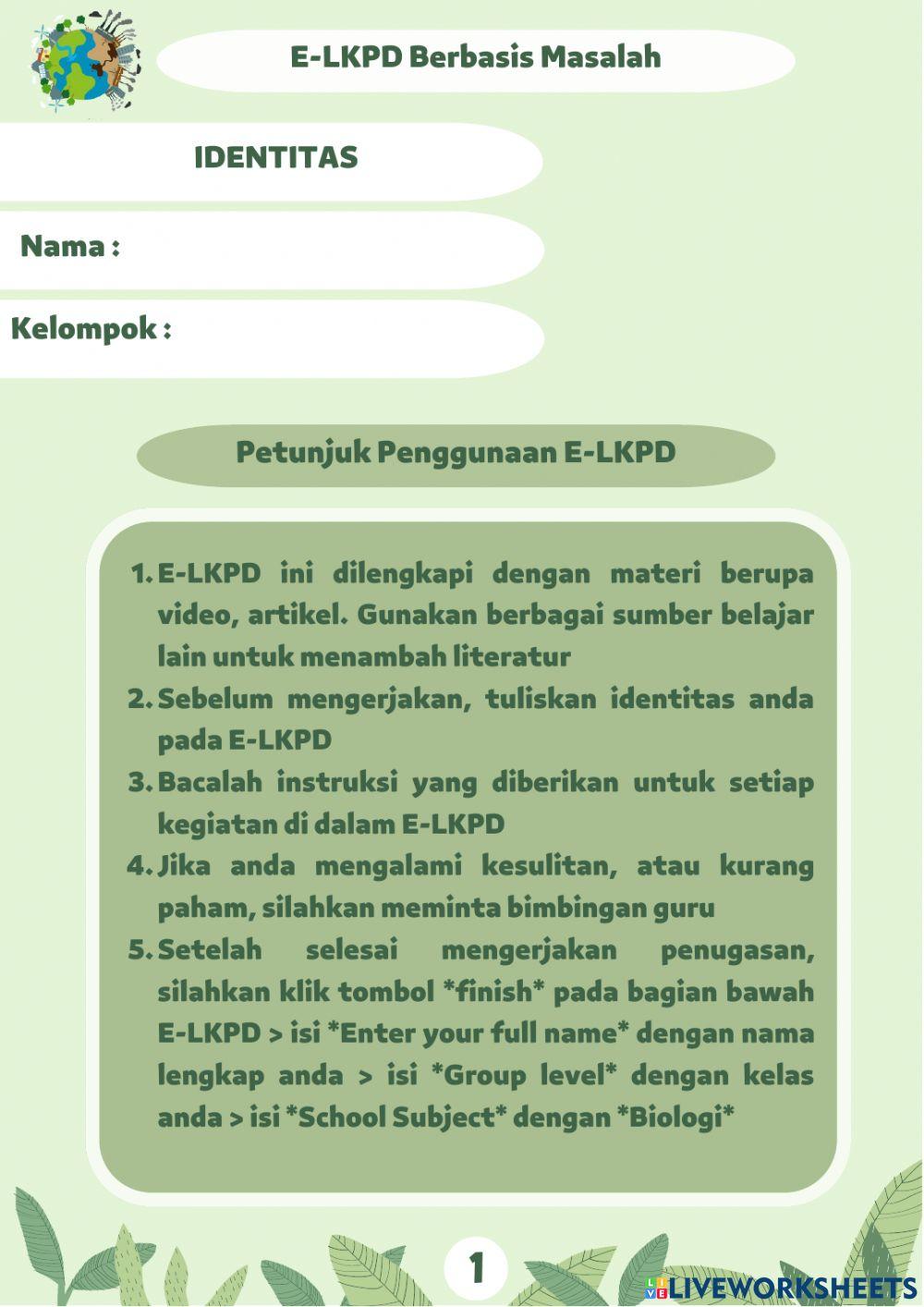 LKPD 1 Perubahan Lingkungan