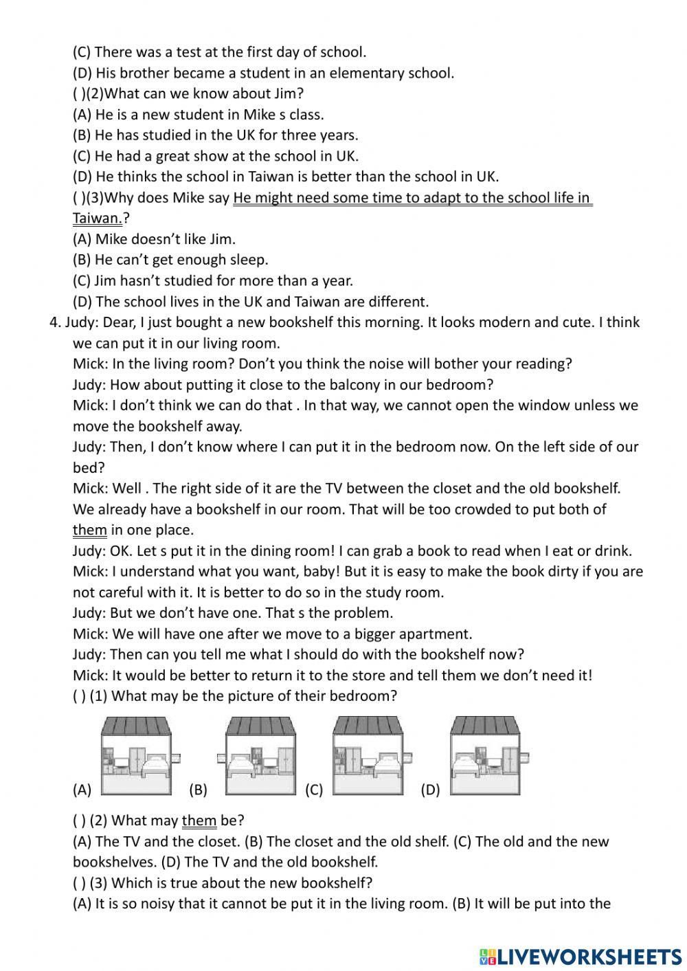 初級閱讀b5(99): 1-5