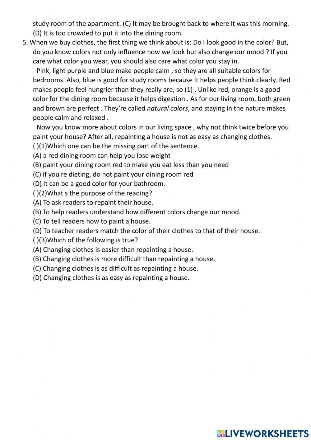 初級閱讀b5(99): 1-5