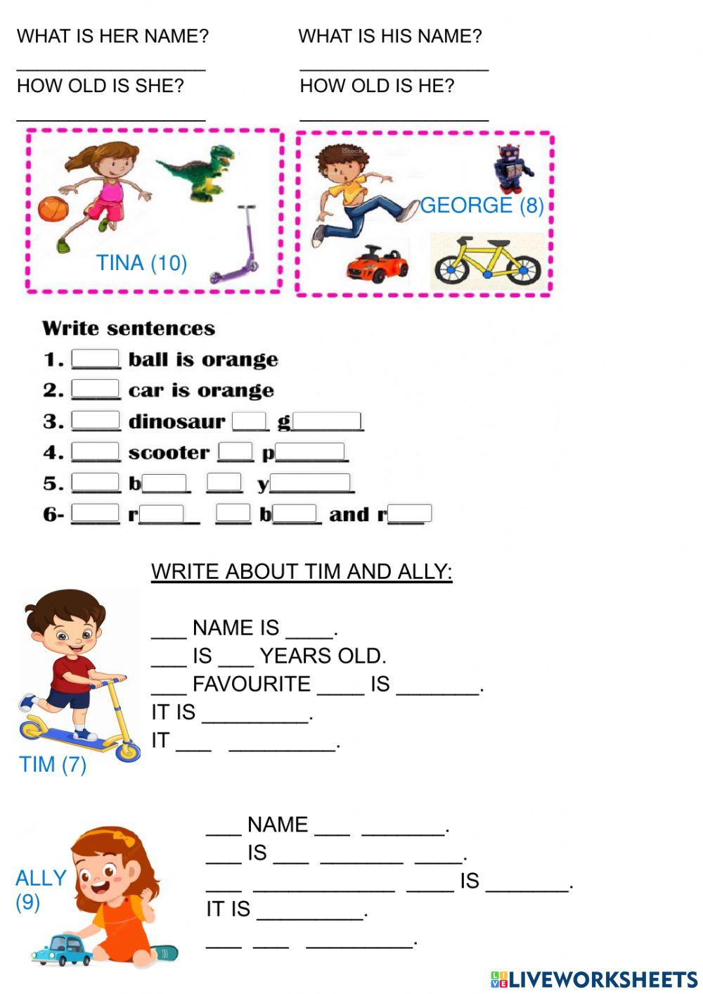 Sentences about toys