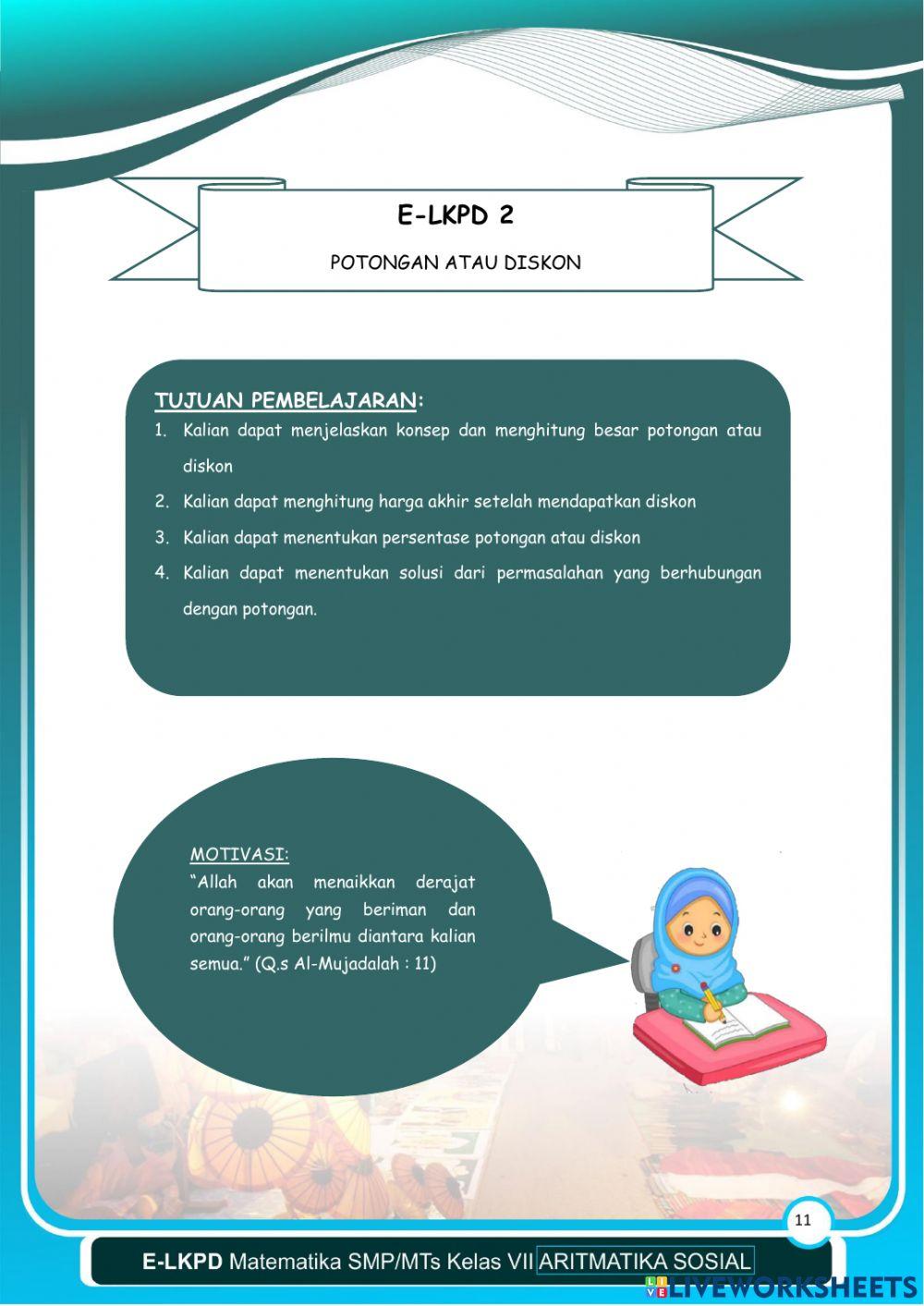 Aritmatika Sosial - LKPD 2 Kegiatan 1