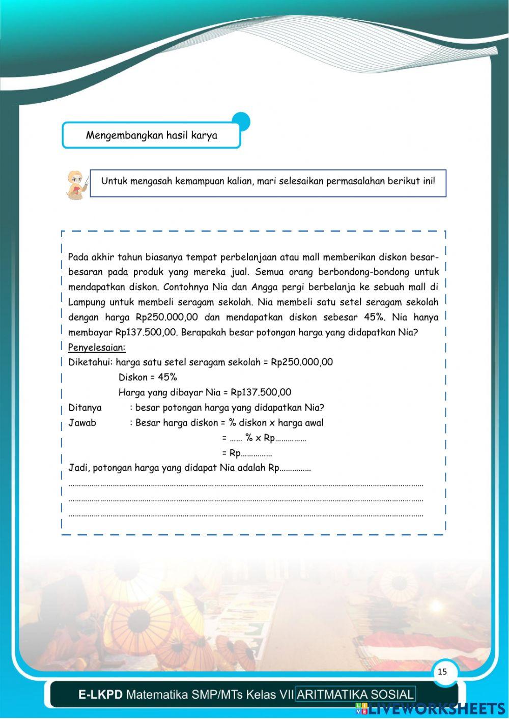 Aritmatika Sosial - LKPD 2 Kegiatan 1