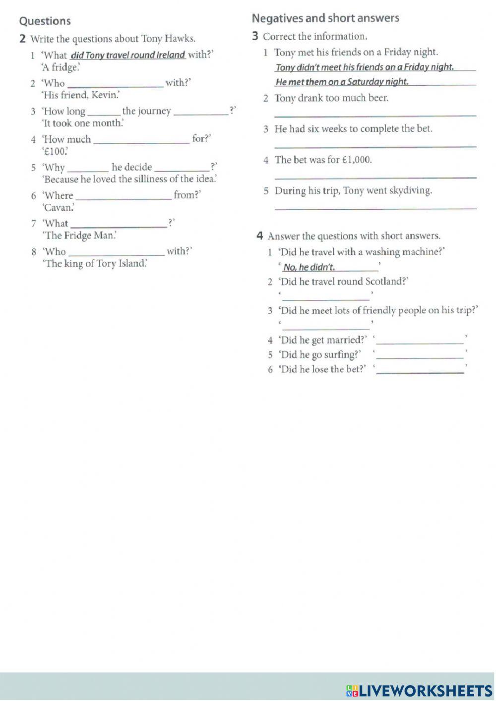 Grammar: past simple