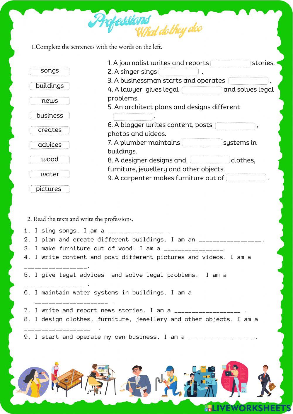 Professions and what do they do (part 4)
