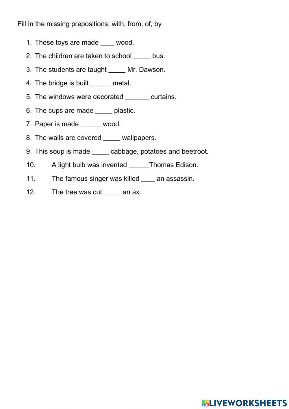 Passive Voice Prepositions