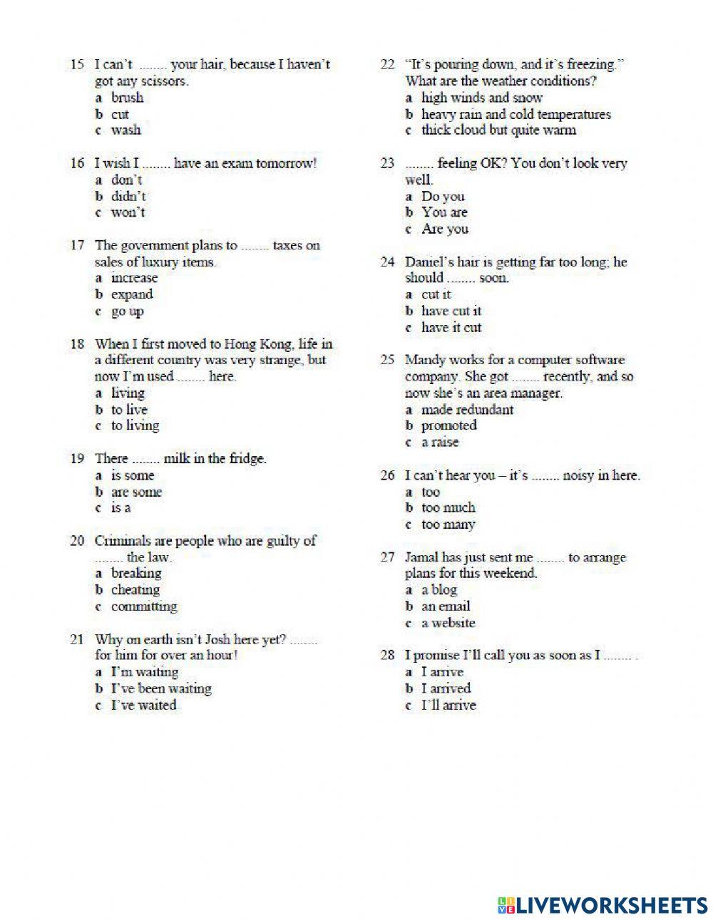 Placement Test- English Placement Test- English