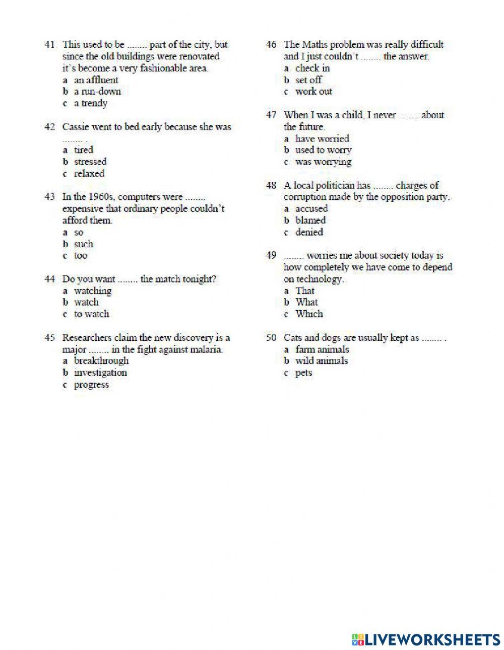 Placement Test- English