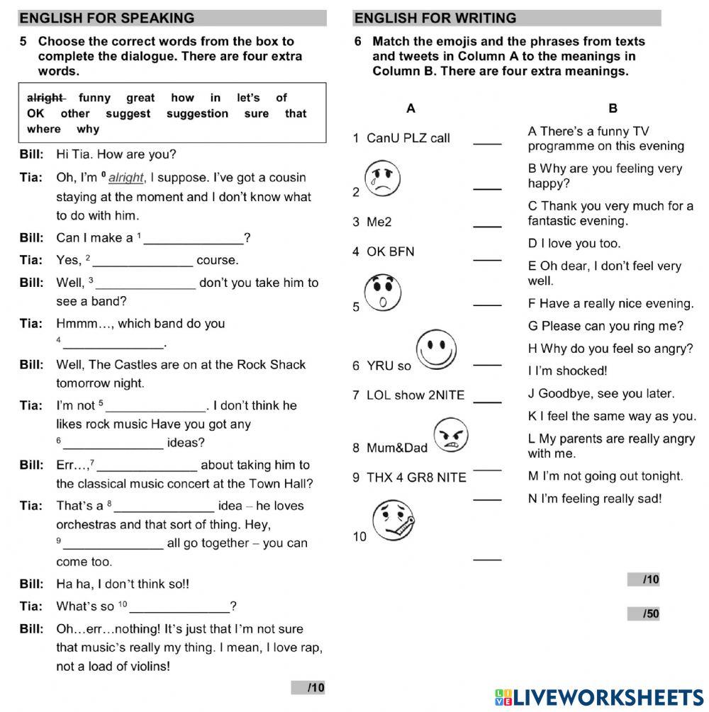 WW 1 Unit 5 language test 2
