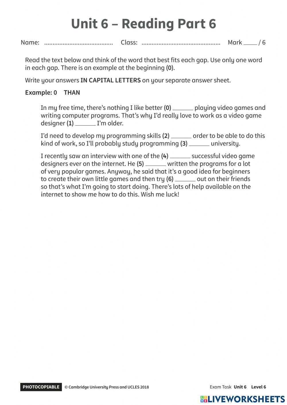 PU6-final test-read&writing