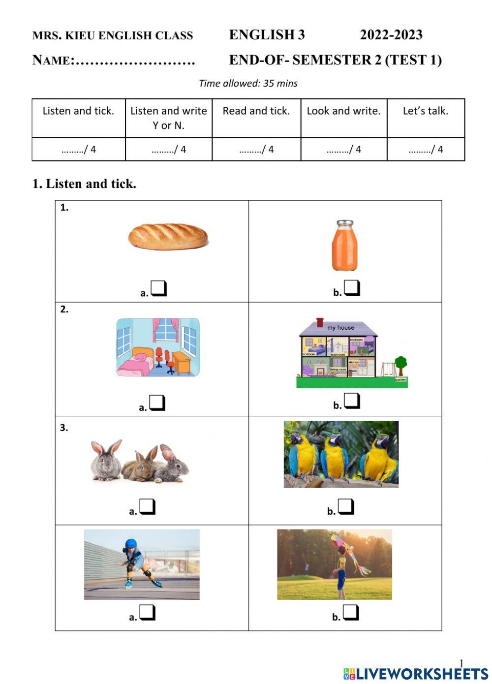 Đề thi hk2 tiếng anh 3