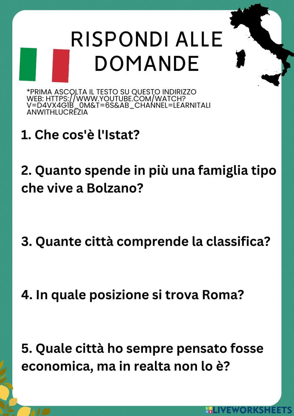 Comprensione e domande
