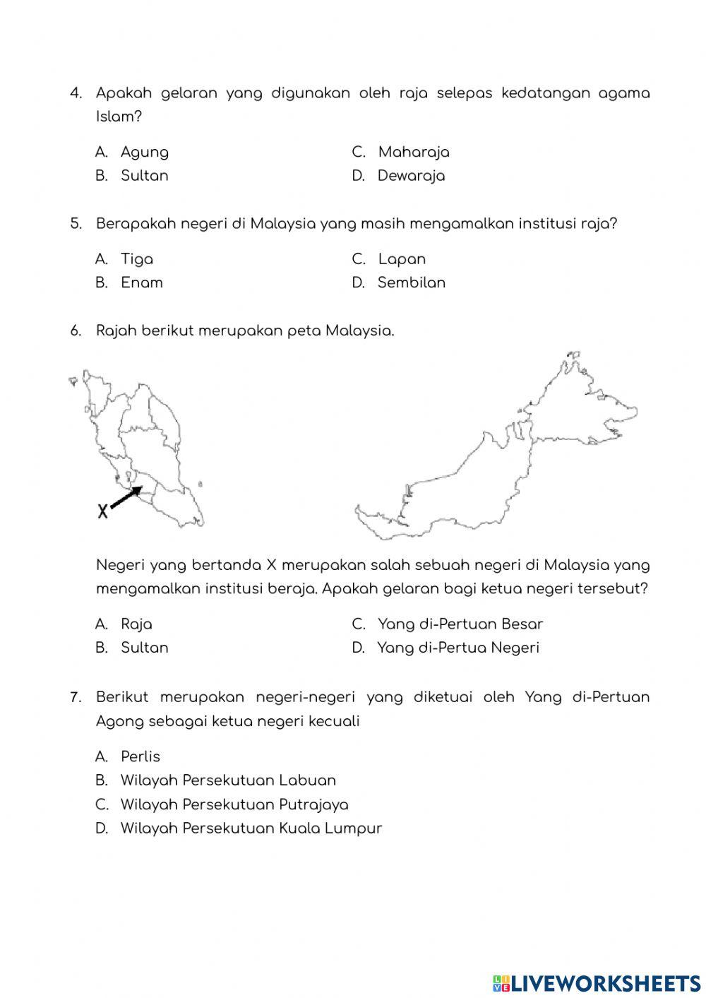 Unit 1 : Institusi Raja Payung Negara