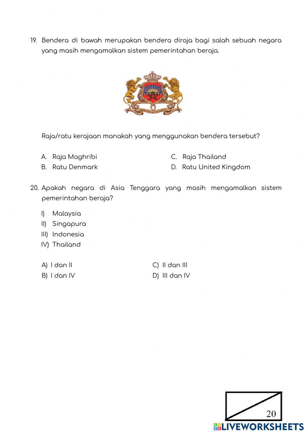 Unit 1 : Institusi Raja Payung Negara