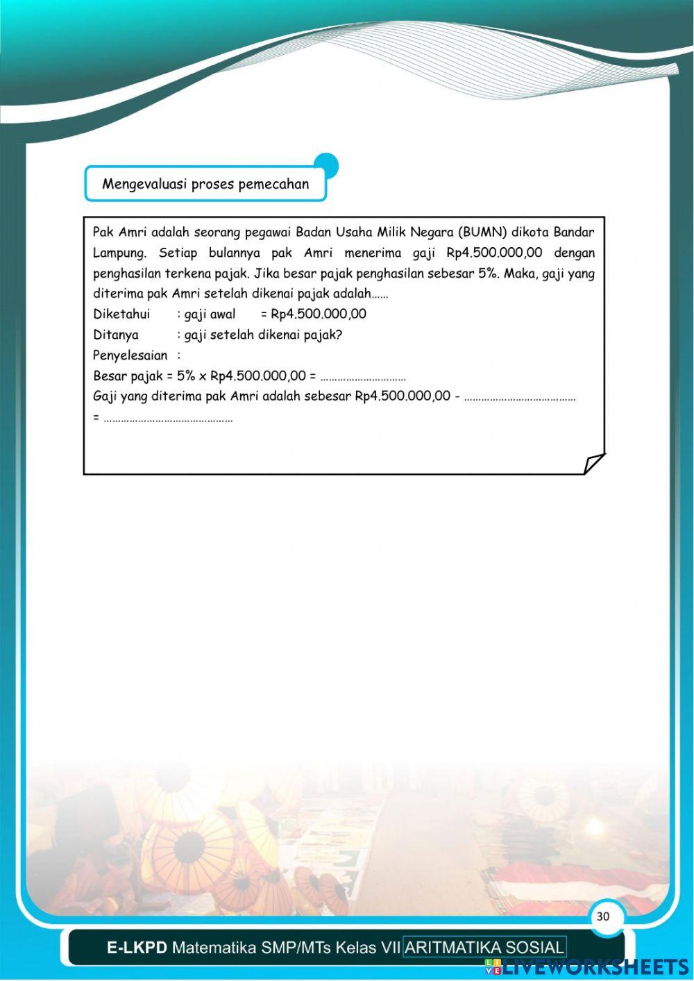 Aritmatika Sosial - LKPD 4 Kegiatan 2