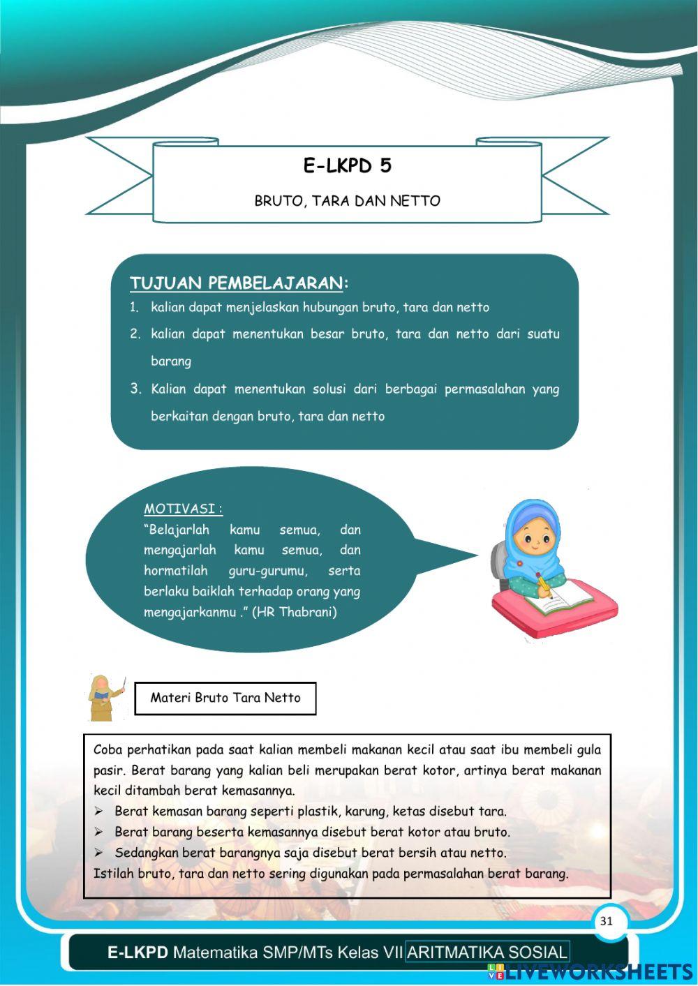 Aritmatika Sosial - LKPD 5 Kegiatan 1