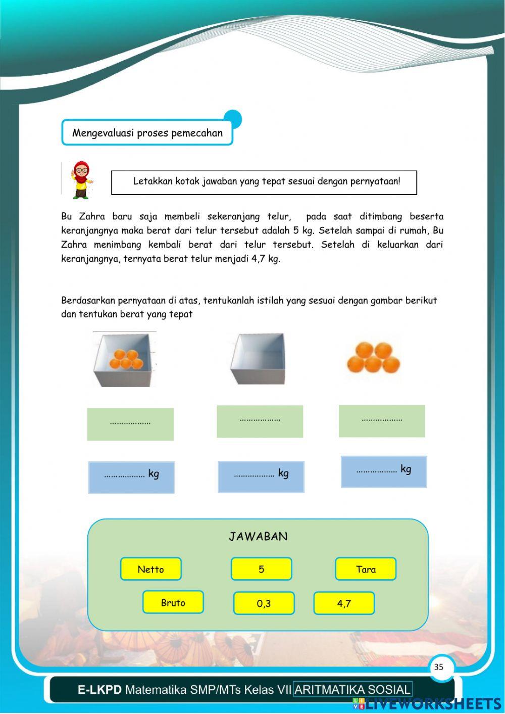 Aritmatika Sosial - LKPD 5 Kegiatan 1